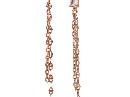 18kt Rose Gold Plated with CZ Drop Earring For Discount