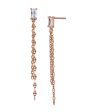 18kt Rose Gold Plated with CZ Drop Earring For Discount