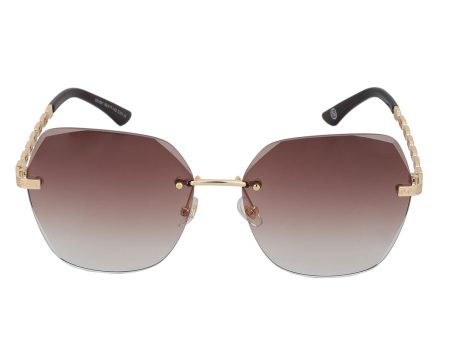 Premium Gold with Brown Toned & UV Protected Lens Oversized Sunglass for women Online Hot Sale