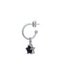 Rhodium Plated with Dangling Star Half Hoop Earring for women Discount