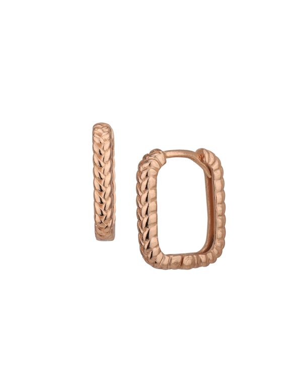 18kt Rose Gold Plated  Square Hoop Earring Fashion