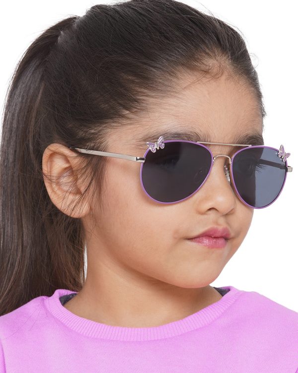 Carlton London Black Lens & Silver-Toned Aviator Sunglasses With Uv Protected Lens For Girl Discount