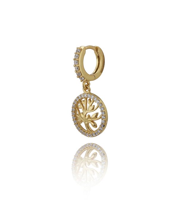 Carlton London Gold Plated Cz Studded Circular Hoop Earrings For Women Online Sale