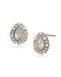 Silver Plated CZ & Pearl Tear Drop Stud Earring for women For Cheap