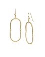 18kt Gold Plated Oval Drop Earring For Sale