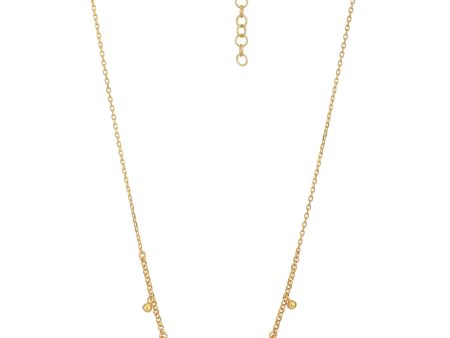 18kt Gold Plated with CZ Drop Necklace Fashion