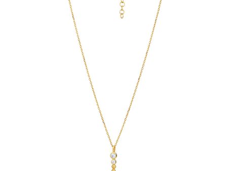 18kt Gold Plated with CZ Lariat Pendant with Chain Online now