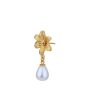 18kt Gold Plated with Pearl Floral Drop Earring Online now