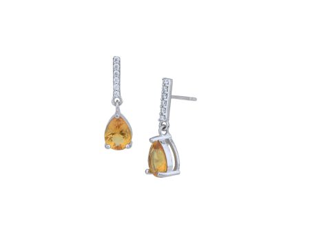 Rhodium Plated with Dangling Solitaire Drop Earring for women Sale