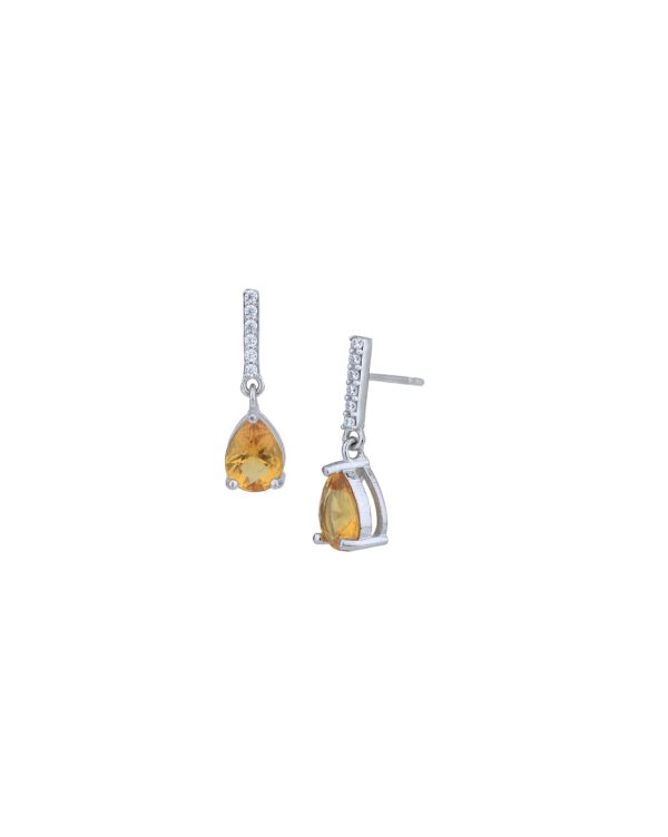 Rhodium Plated with Dangling Solitaire Drop Earring for women Sale