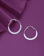 Rhodium Plated Hoop Earring on Sale