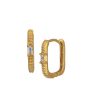 18kt Gold Plated with CZ Hoop Earring Online Sale