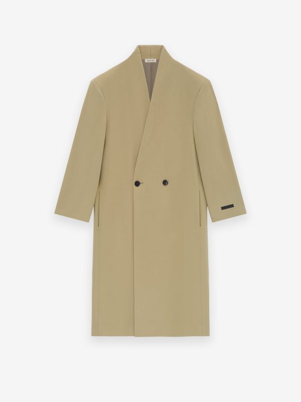 Melton Wool Lapelless Coat Sale