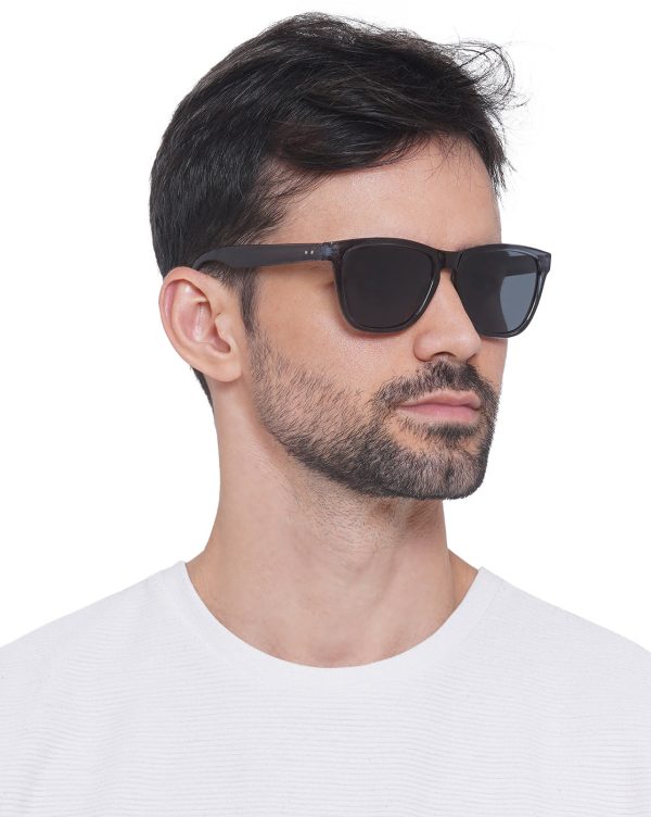 Carlton London  Black Square Sunglasses Uv Protected Wayfarer Sunglasses For Men For Discount