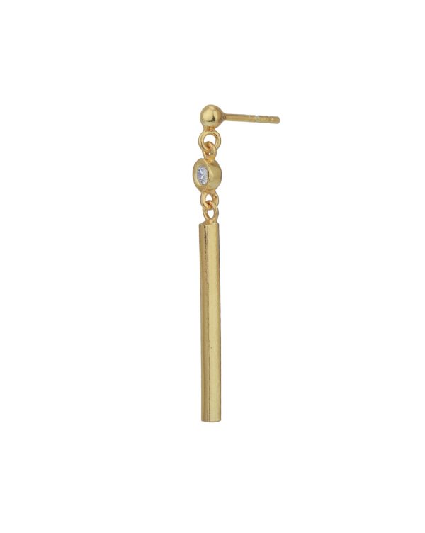 18kt Gold Plated with CZ Dangling Bar Drop Earring Online