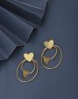 18kt Gold Plated with Heart Drop Earring Online Sale