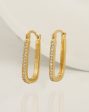 18Kt Gold Plated With Zirconia Stylish Studded Hoop Earring Hot on Sale