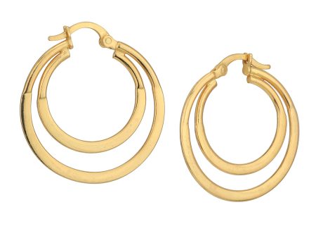 18kt Gold Plated Double Bar Hoop Earring Supply