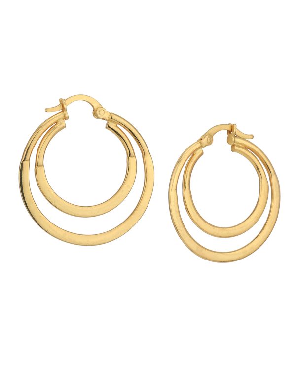 18kt Gold Plated Double Bar Hoop Earring Supply