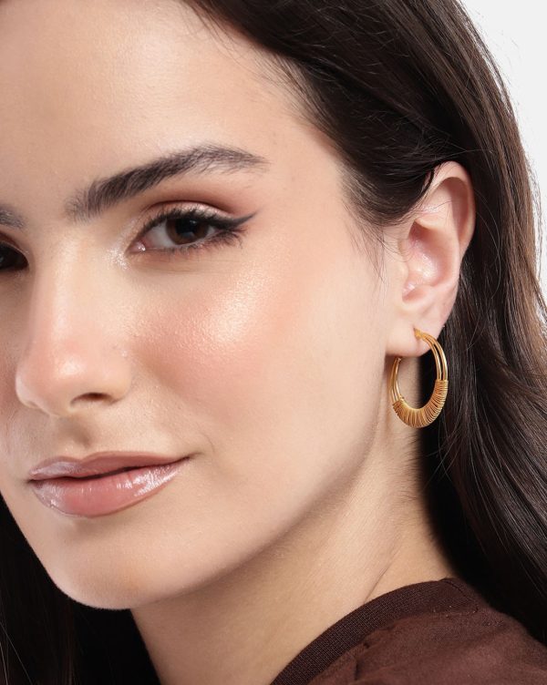 18kt Gold Plated Fancy Hoop Earring Online