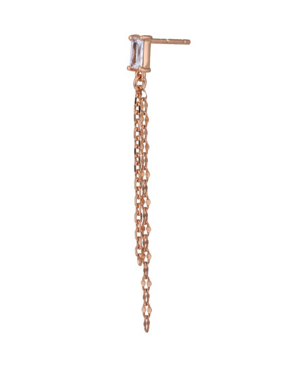 18kt Rose Gold Plated with CZ Drop Earring For Discount