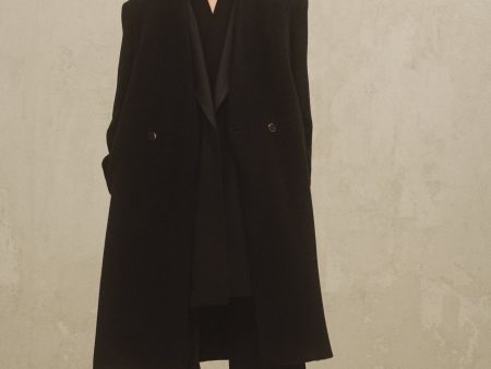 Alpaca Herringbone Lapelless Coat Discount