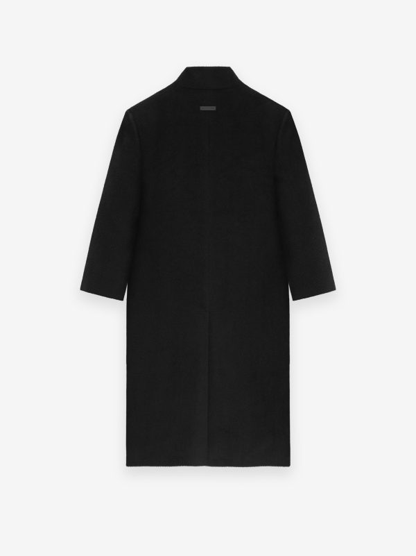 Alpaca Herringbone Lapelless Coat Discount