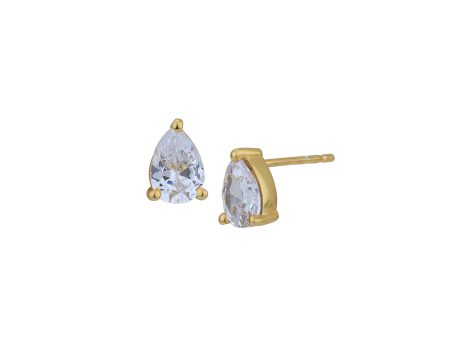 18kt Gold Plated with CZ Teardrop Stud Earring for women Supply