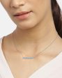 Carlton London Ingrave Text Inline Bar With Rhodium Plated Necklace Fashion