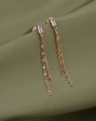 18kt Rose Gold Plated with CZ Drop Earring For Discount