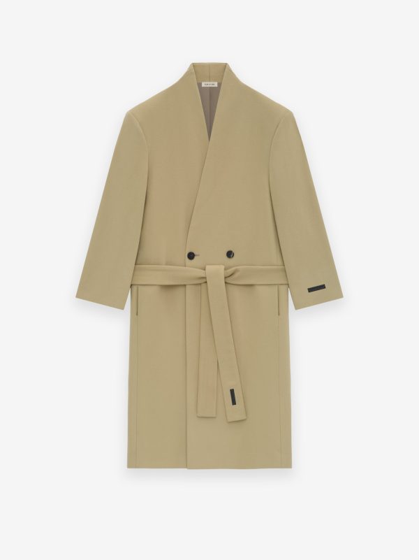 Melton Wool Lapelless Coat Sale