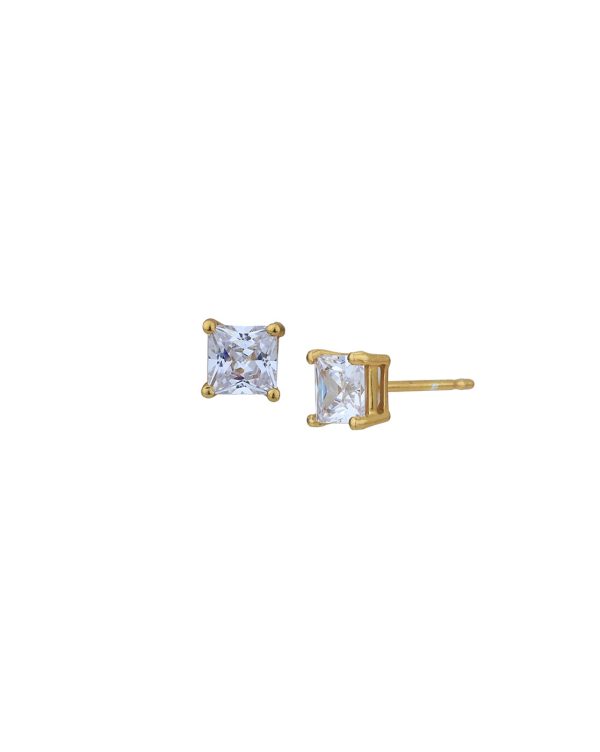 18kt Gold Plated with CZ Square Stud Earring for women Online now