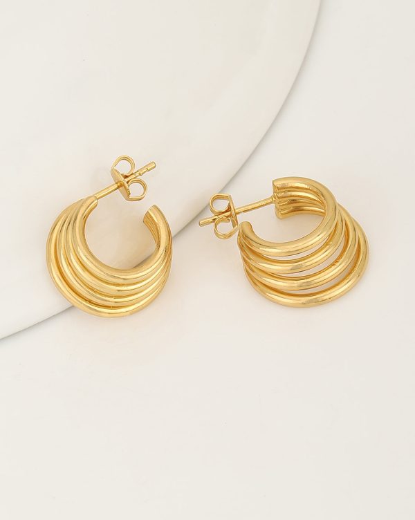 18Kt Gold Plated Handcraft Spiral Hoop Earring Cheap