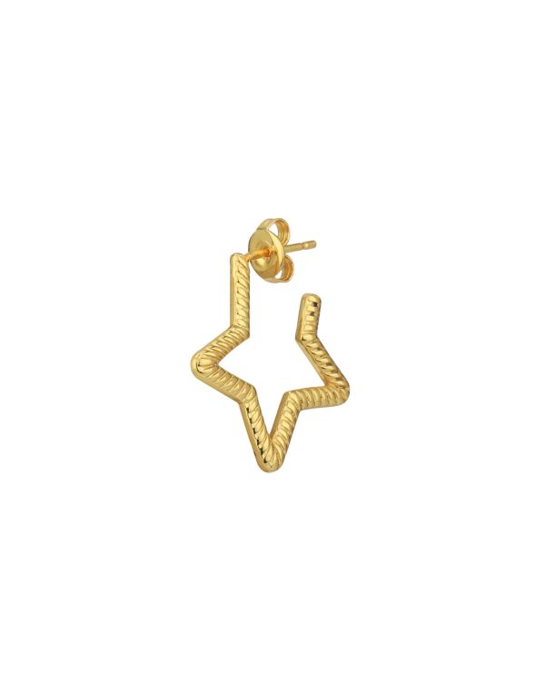 18kt Gold Plated Star Half Hoop Earring Sale