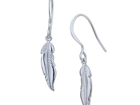 Rhodium Plated Dangling Leaf Drop Earring for women For Cheap