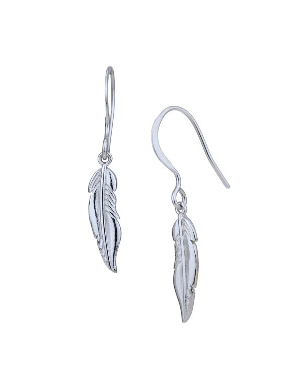 Rhodium Plated Dangling Leaf Drop Earring for women For Cheap