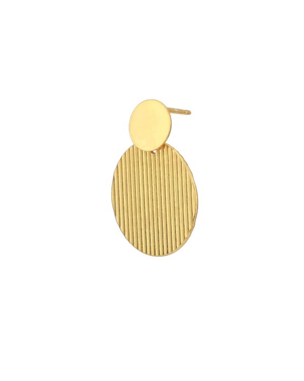 18kt Gold Plated Textured Circular Drop Earring For Cheap