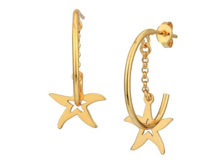 18kt Gold Plated Dangling Star Drop Earring Online Hot Sale