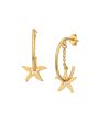 18kt Gold Plated Dangling Star Drop Earring Online Hot Sale