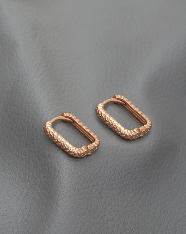 18kt Rose Gold Plated  Square Hoop Earring Fashion