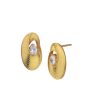 18kt Gold Plated with CZ Contemporary Stud Earring Online now