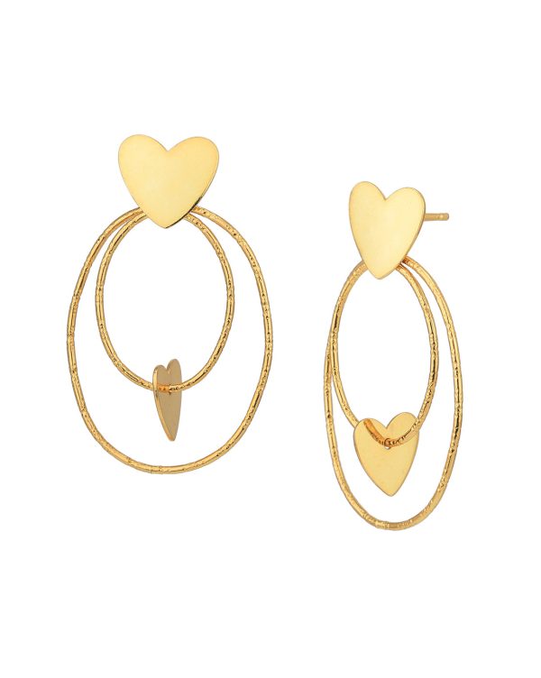 18kt Gold Plated with Heart Drop Earring Online Sale