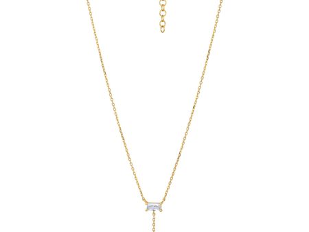 18kt Gold Plated with CZ Lariat Necklace Sale