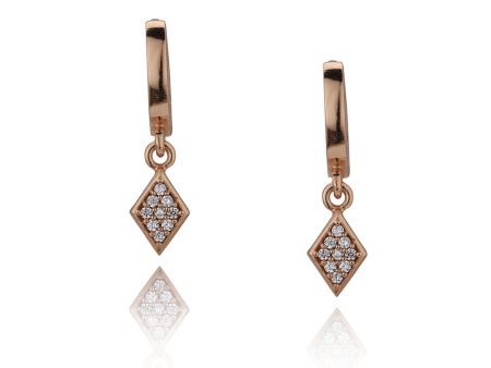 Carlton London Rose Gold Plated Cz Studded Hoop Earrings For Women For Sale