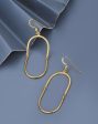 18kt Gold Plated Oval Drop Earring For Sale