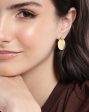 18kt Gold Plated Textured Circular Drop Earring For Cheap