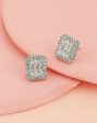 Silver Plated CZ Square Stud Earring for women Online now