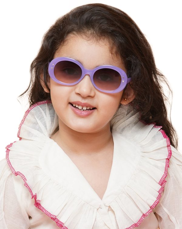 Carlton London Black Lens & Purple Oval Sunglasses For Girl Supply