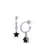 Rhodium Plated with Dangling Star Half Hoop Earring for women Discount