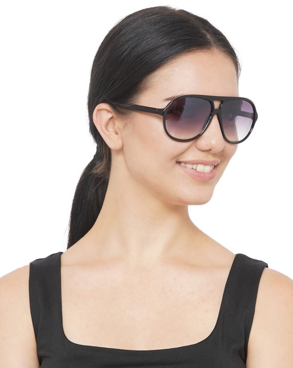 Carlton London Black Lens & Black Browline Sunglasses With Uv Protected Lens For Women Online Hot Sale